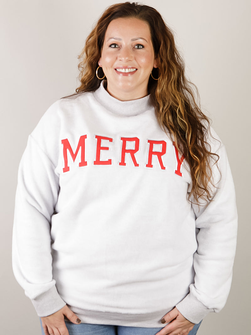 Merry Embroidered Inside Out Sweatshirt