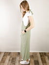 Light Olive Tie Shoulder Jumpsuit