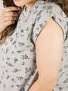 Heather Grey Floral Short Sleeve Sweatshirt