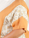 Curvy Apricot Ditsy Floral Color Block Tee