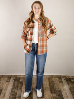 Rust Mixed Plaid Shacket