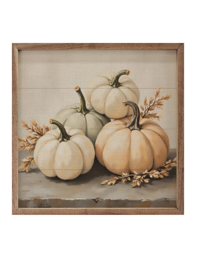 White Pumpkin Sign 4x4