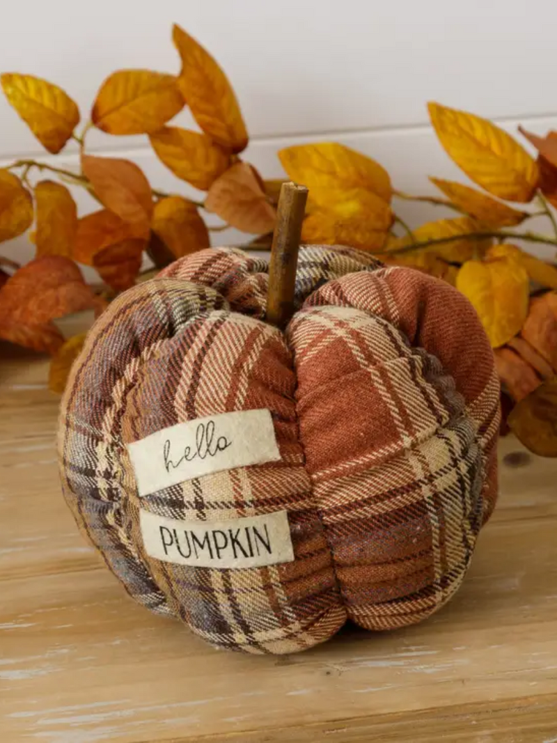Fall Hello Pumpkin Plaid Pumpkin