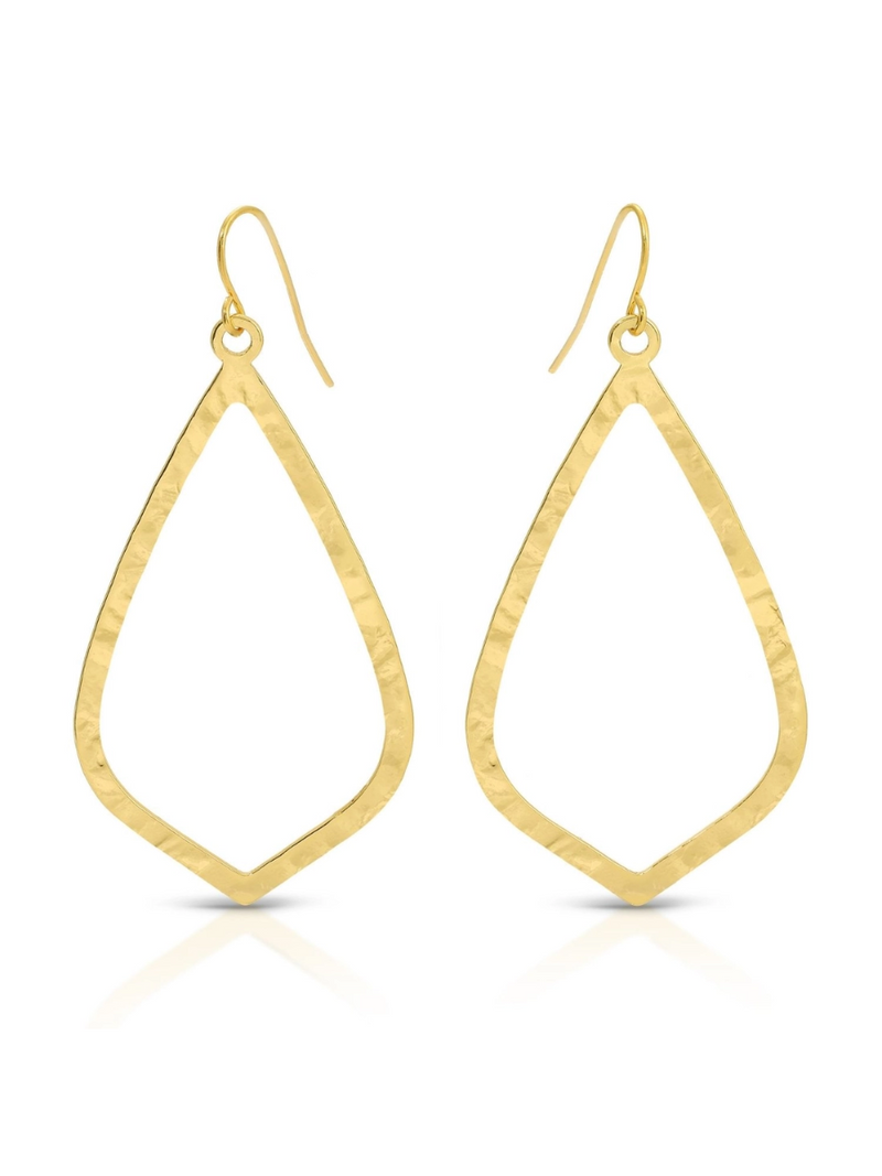 Long Textured Teardrop Earrings