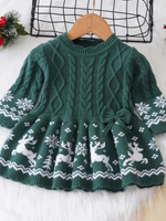 Green Holiday Sweater Dress