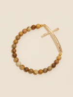 Cross Stone Beaded Bracelet