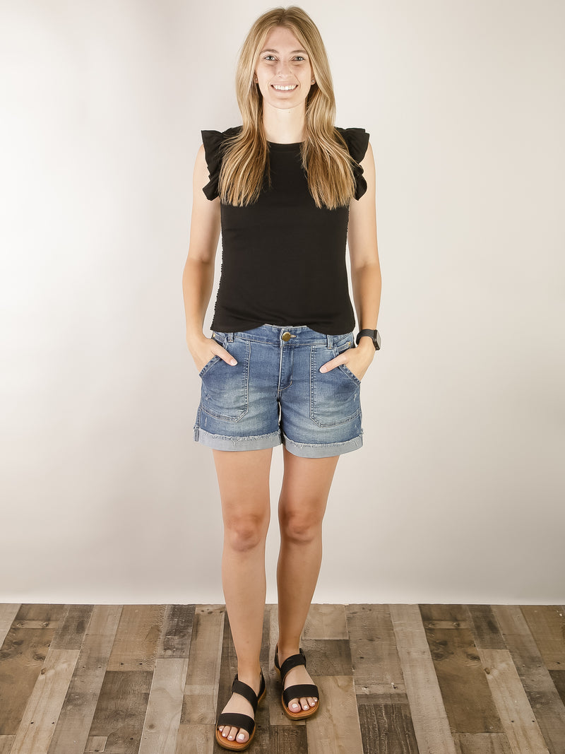 Black Tank with Striped Back
