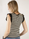 Black Tank with Striped Back