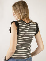 Black Tank with Striped Back