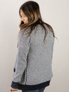 Navy Mini Striped Cardigan Sweater
