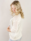 Ivory Open Knit 3/4 Cardigan