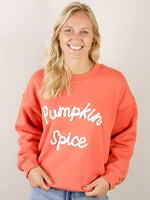 Orange Pumpkin Spice Embroidered Sweatshirt