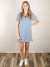 Blue French Terry Knit Dress