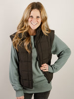 Solid Black Puffer Vest