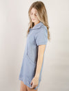 Blue French Terry Knit Dress