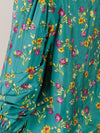 Hunter Green Floral V-Neck Blouse
