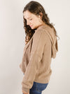 Light Mocha Henley Hooded Sweater