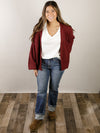 Solid Burgundy Chunky Cardigan