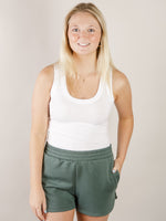 Ribbed Scoop Neck Solid Fitted Tank (Multiple Colors)