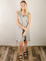 Heather Grey Casual Knit Hooded Dress