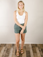 Ribbed Scoop Neck Solid Fitted Tank (Multiple Colors)