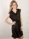 Black Drawstring Knit Dress