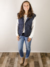 Navy Quilted Tie Detail Vest