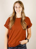 Redwood Cuff Sleeve Top with Back Button