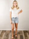 Off-White Short Sleeve Lace Tee