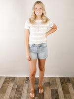 Off-White Short Sleeve Lace Tee
