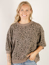 Leopard Puff Sleeve Sweatshirt