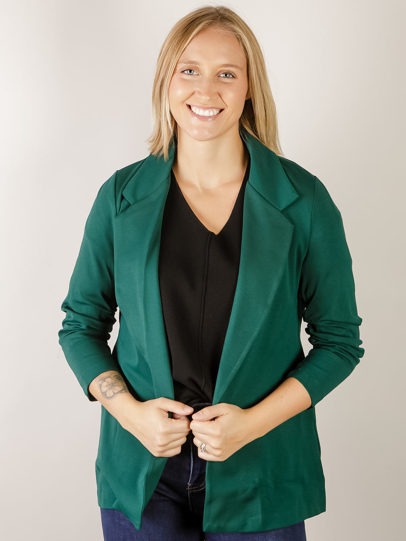 Hunter Green 3/4 Sleeve Blazer