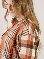 Rust Mixed Plaid Shacket