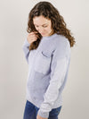 Light Blue Textured Detail Pocket Sweater