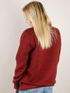 Burgundy Funnel Neck Quilted Pullover