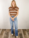 Chocolate and Ivory Striped Sweater Vest