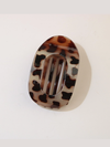 White Leopard Flat Hair Clip