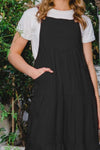 Black Sleeveless Tiered Midi Dress (Online Exclusive)