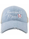 Denim Blue Softball/Baseball Mom Trucker Hat