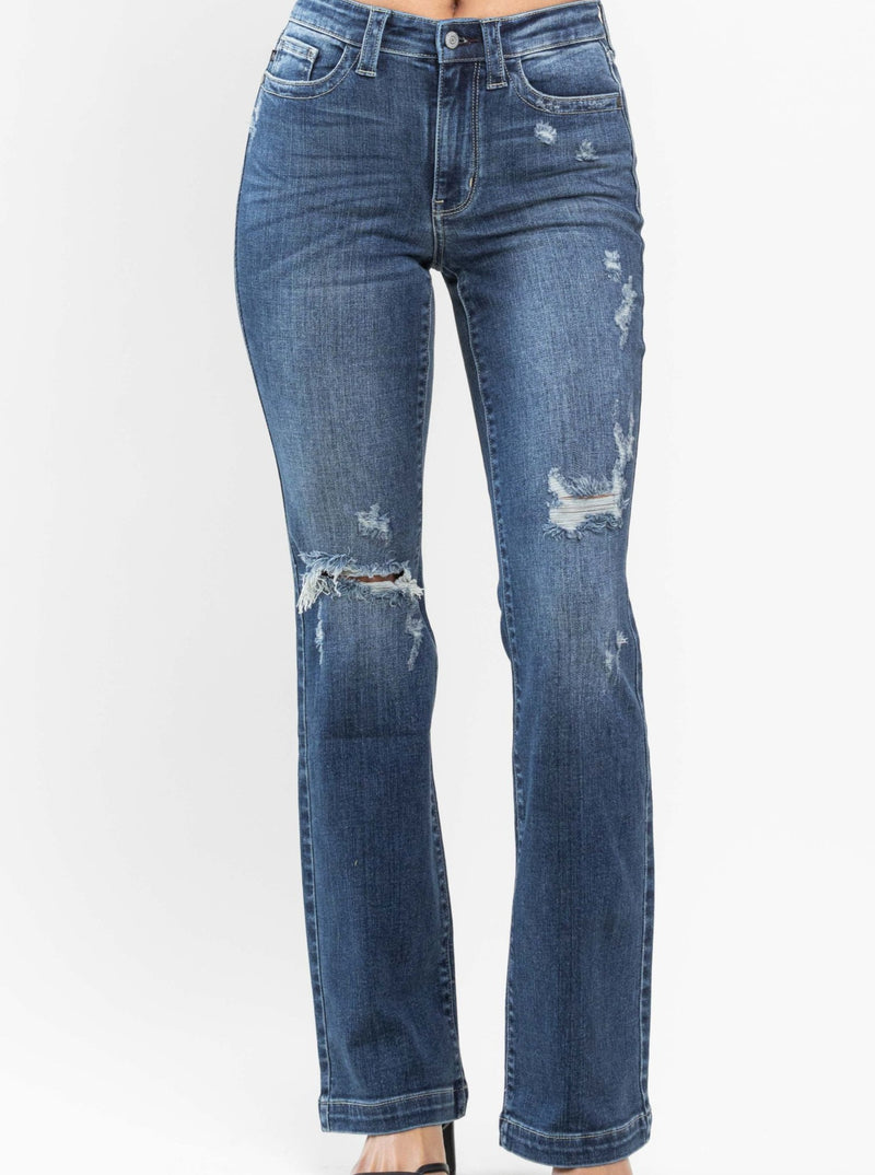 Judy Blue Mid-Rise Hand Sand Destroyed Bootcut