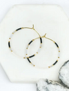 Delicate Beaded Hoop Earrings (Multiple Colors)