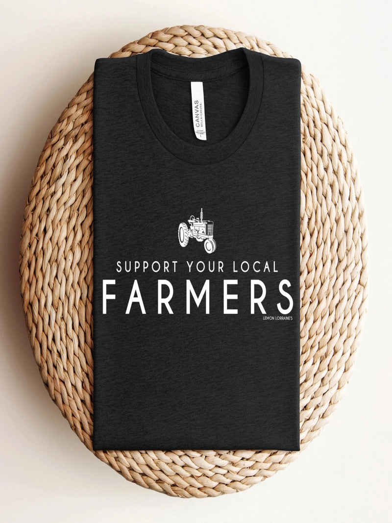 Black Support Your Local Farmers Tee