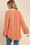 Pumpkin Long Sleeve Curved Hem Ribbed T-Shirt (Online Exclusive)