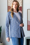 Royal Houndstooth Tweed Open Front Blazer (Online Exclusive)