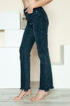 Judy Blue Button Fly Hem Destroy Straight Jeans (Online Exclusive)