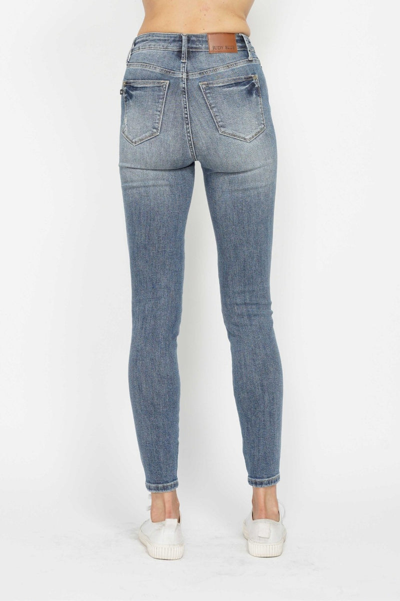 Judy Blue Tummy Control Contrast Wash Skinny Jeans  (Online Exclusive)