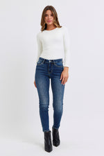 Judy Blue Mid-Rise Waist Skinny Jeans with Thermal Lining (Online Exclusive)