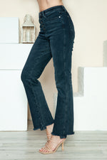 Judy Blue Button Fly Hem Destroy Straight Jeans (Online Exclusive)