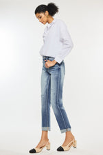 Kancan High Rise Cuffed Straight Jeans (Online Exclusive)