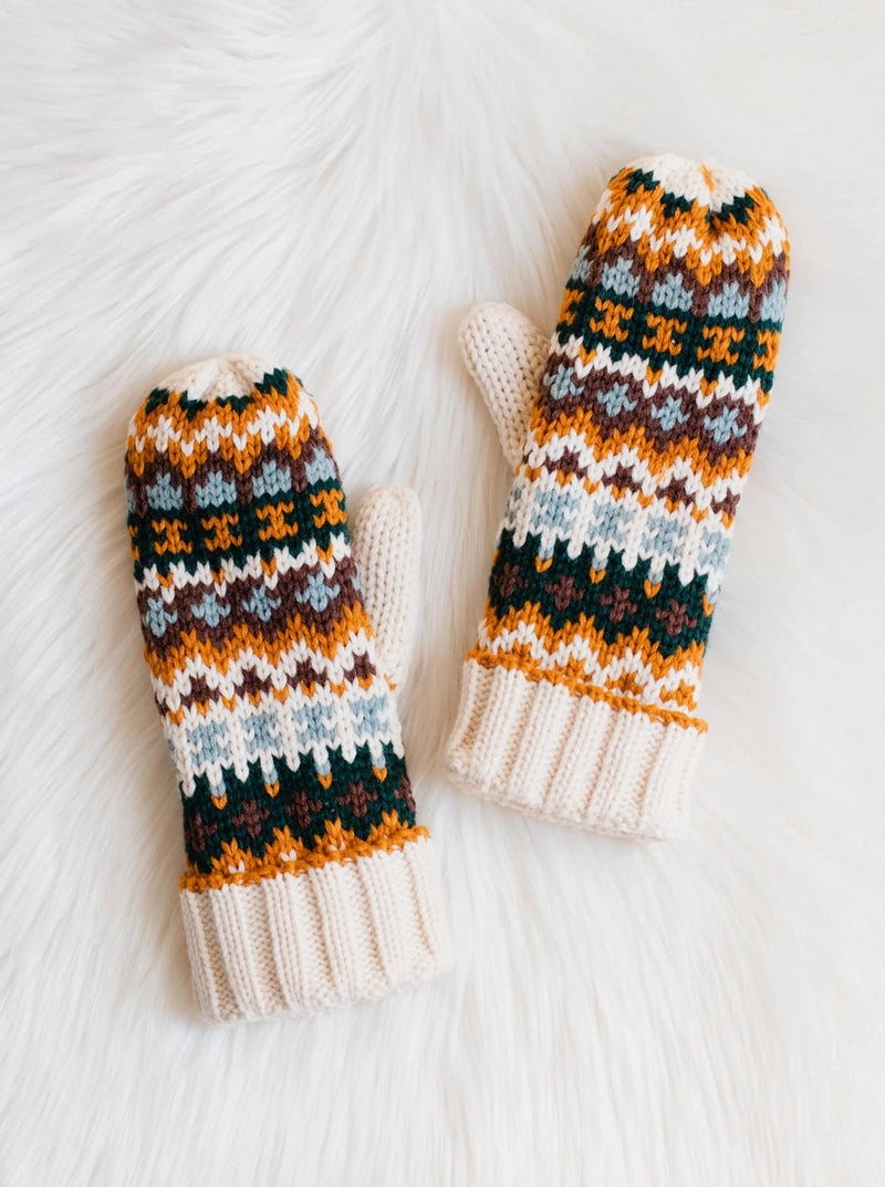 Cable Knit Fleece-Lined Mittens (Multiple Colors)